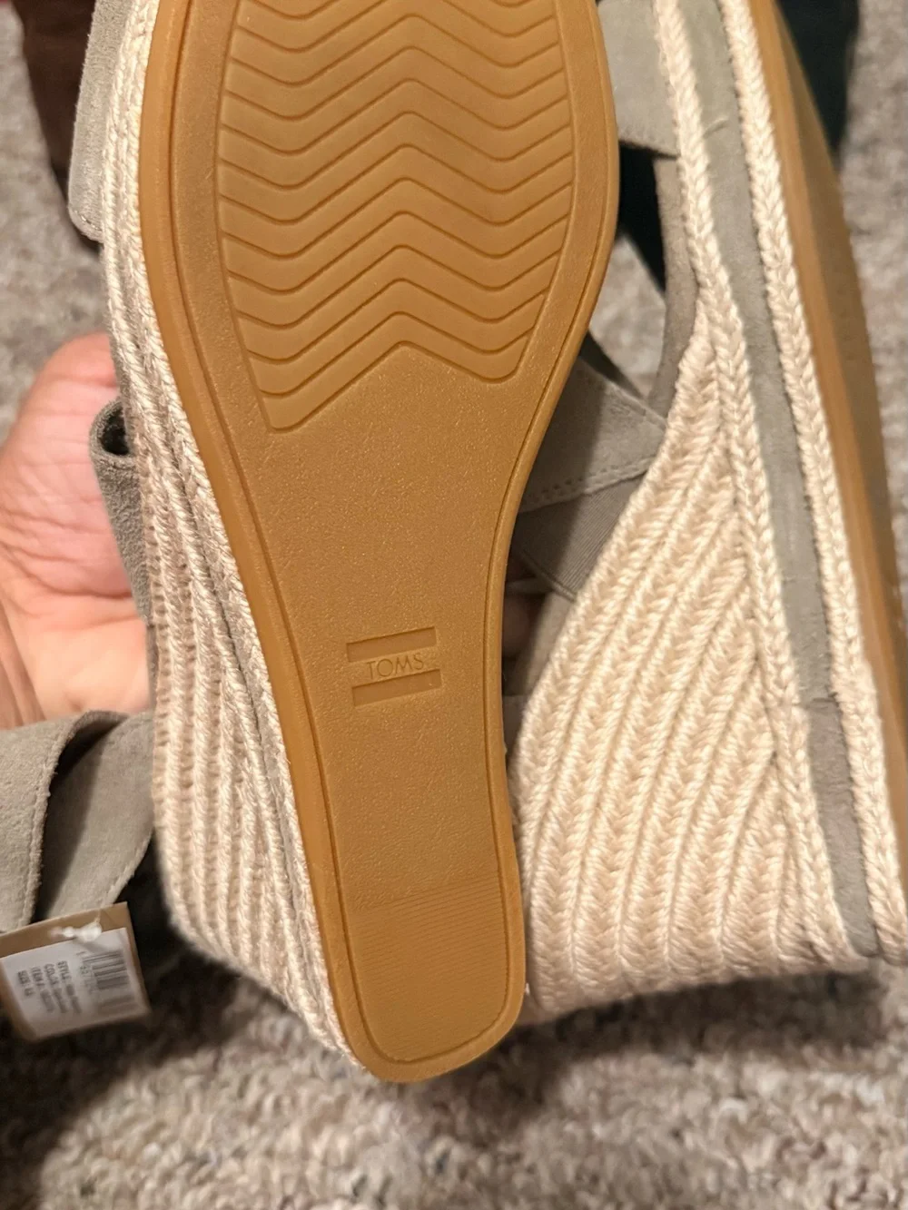 Toms Taupe Suede Crisscross Strap Sandals